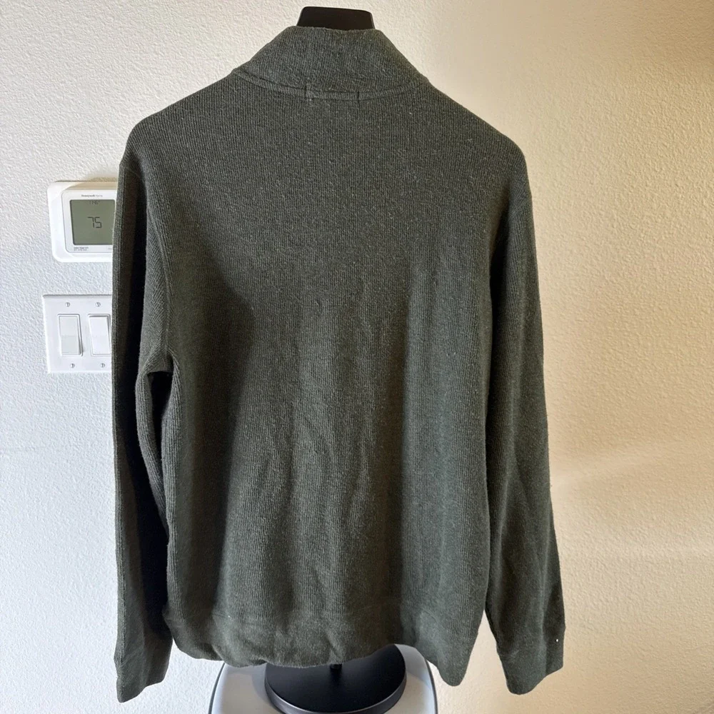 Banana Republic Men's 1/4 Zip Sweater Dark Green Size Medium